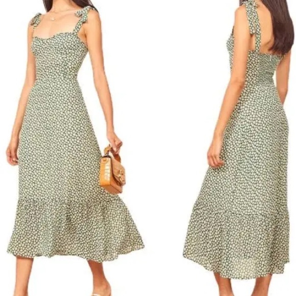 Reformation Nikita Midi Dress Venezuela Print Size 12